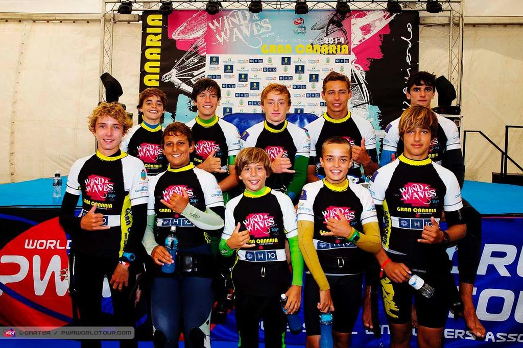 Junior Competitors - 2014 PWA Pozo World Cup / Gran Canaria Wind and Waves Festival, Day 1 ©  Carter/pwaworldtour.com http://www.pwaworldtour.com/